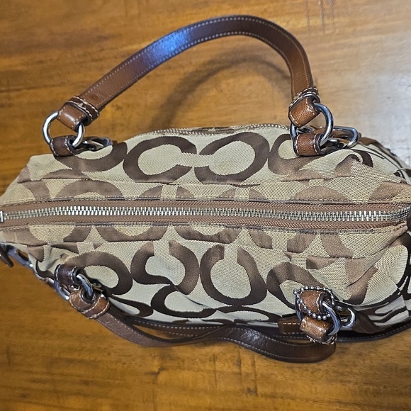 Coach Alexandra Tote Bag featuring a signature "Op Art" canvas pattern. - Picture 13 of 16